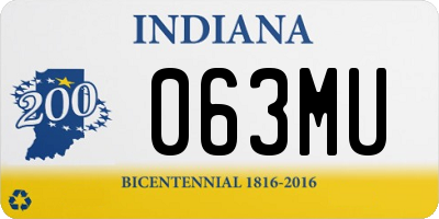 IN license plate 063MU