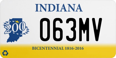 IN license plate 063MV