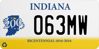 IN license plate 063MW