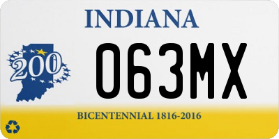 IN license plate 063MX