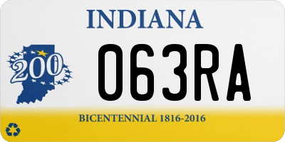 IN license plate 063RA