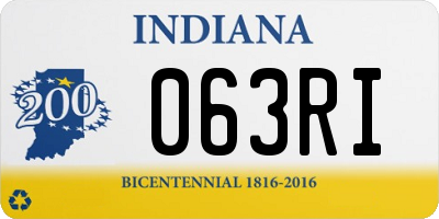 IN license plate 063RI