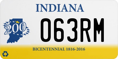 IN license plate 063RM