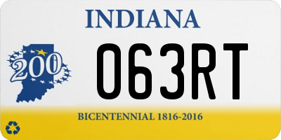 IN license plate 063RT