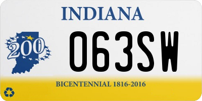 IN license plate 063SW