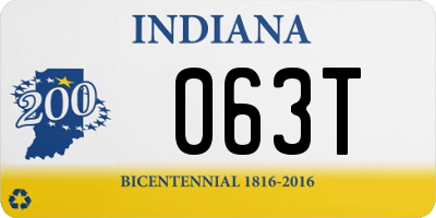 IN license plate 063T