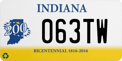 IN license plate 063TW