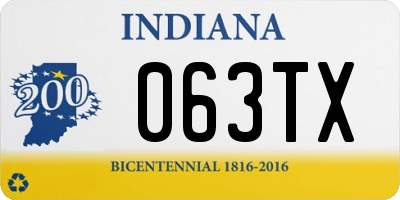 IN license plate 063TX