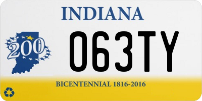 IN license plate 063TY