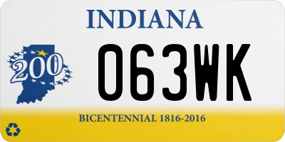 IN license plate 063WK