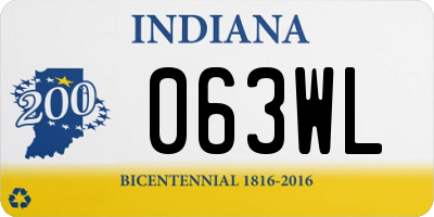 IN license plate 063WL