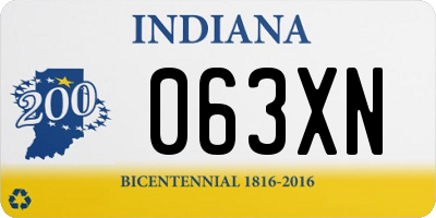 IN license plate 063XN