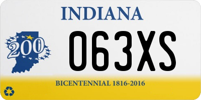 IN license plate 063XS