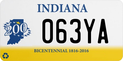 IN license plate 063YA