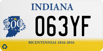 IN license plate 063YF