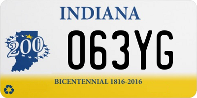 IN license plate 063YG