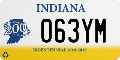 IN license plate 063YM