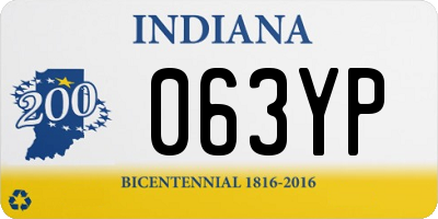 IN license plate 063YP