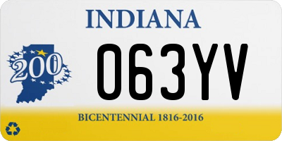 IN license plate 063YV