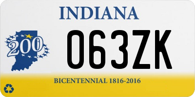 IN license plate 063ZK