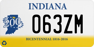 IN license plate 063ZM