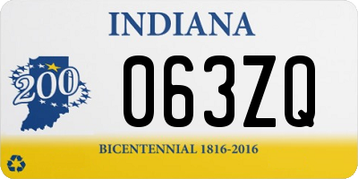 IN license plate 063ZQ