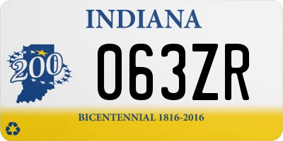 IN license plate 063ZR