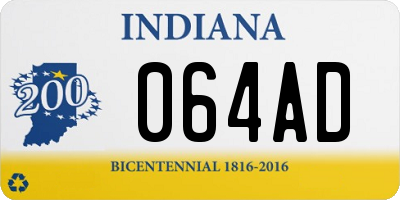 IN license plate 064AD