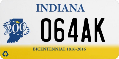 IN license plate 064AK