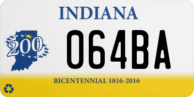 IN license plate 064BA