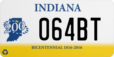 IN license plate 064BT