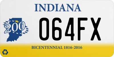 IN license plate 064FX