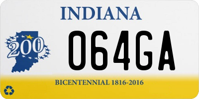 IN license plate 064GA