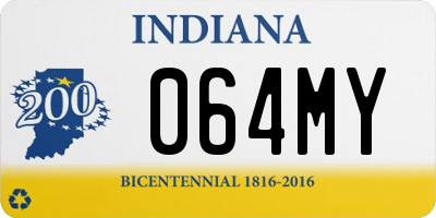 IN license plate 064MY