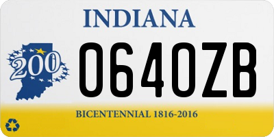 IN license plate 064OZB