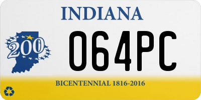 IN license plate 064PC