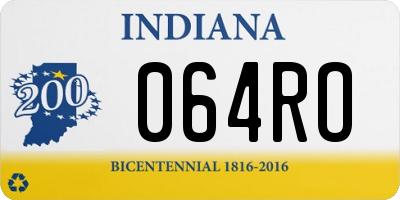 IN license plate 064RO