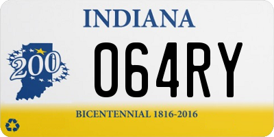 IN license plate 064RY