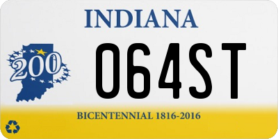 IN license plate 064ST