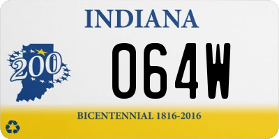 IN license plate 064W