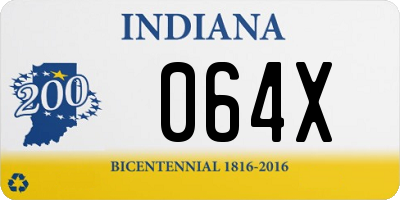 IN license plate 064X