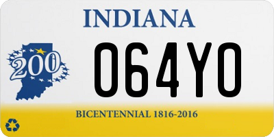 IN license plate 064YO