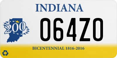 IN license plate 064ZO