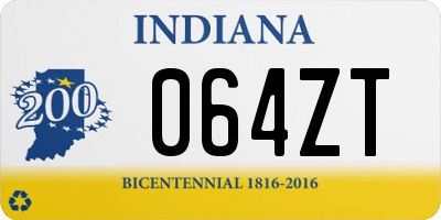 IN license plate 064ZT