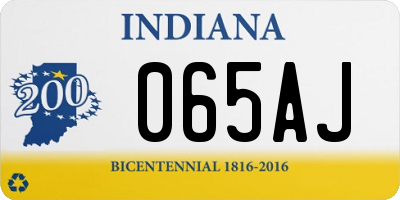IN license plate 065AJ