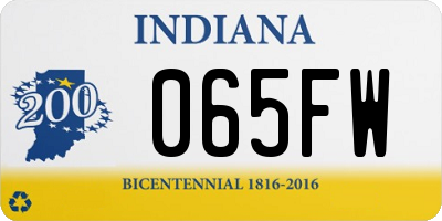 IN license plate 065FW