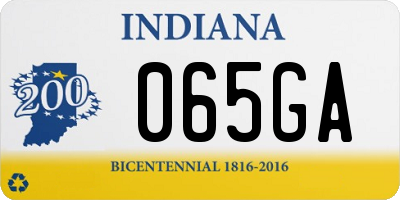 IN license plate 065GA