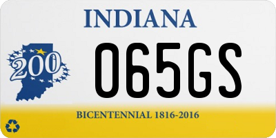 IN license plate 065GS