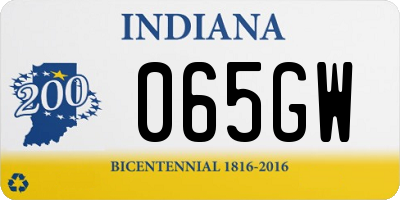 IN license plate 065GW