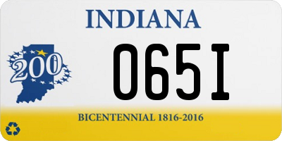 IN license plate 065I
